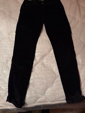 Black Corduroy Cargo Pants